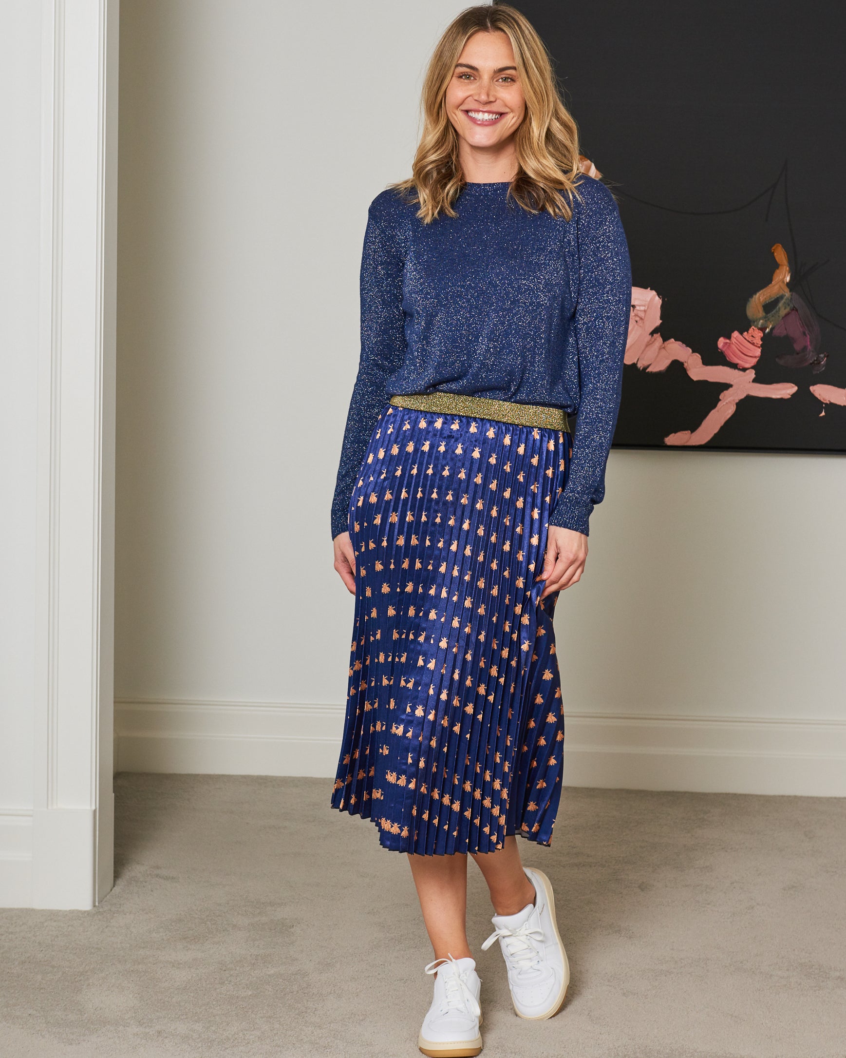 Lurex Long Sleeve - Navy